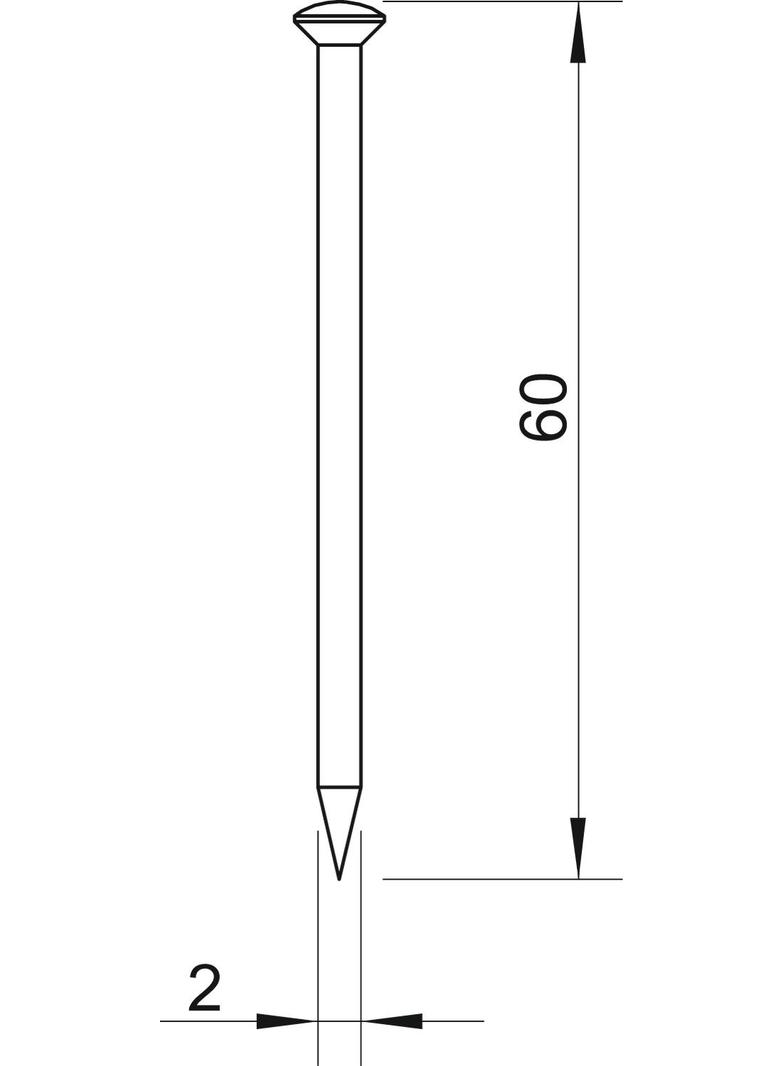 362, GWÓŹDŹ STALOWY 60MM 2MM
