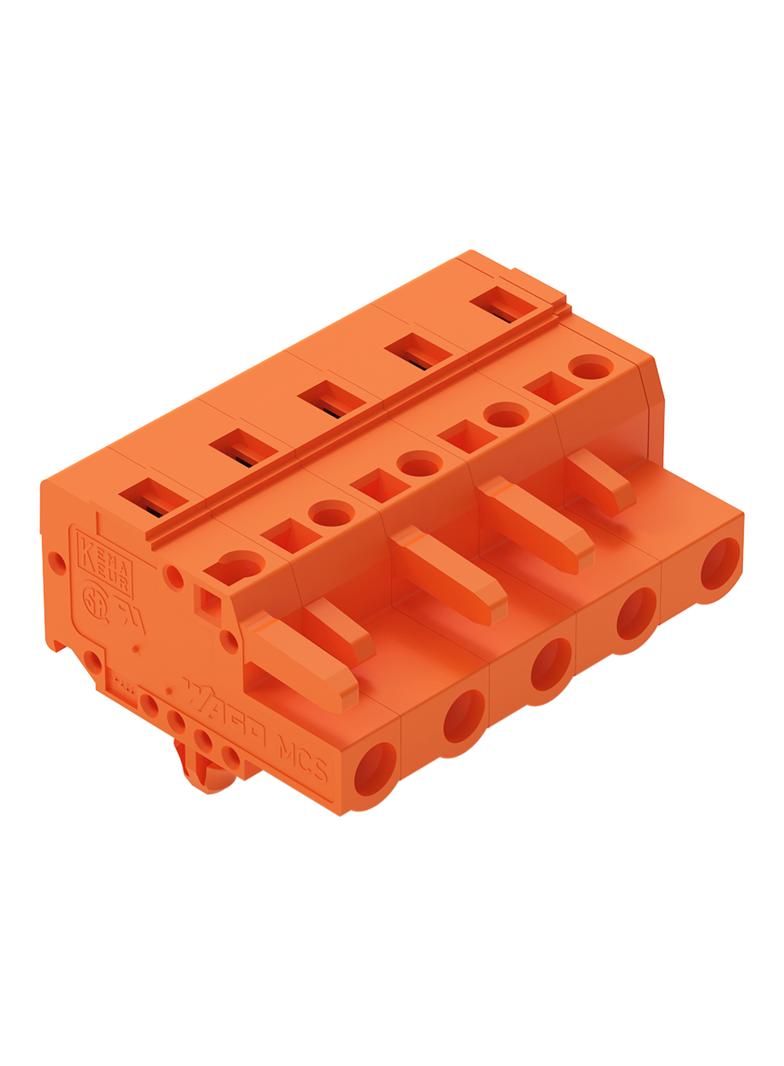 MCS-MIDI Classic gniazdo 5-bieg. pomarańczowe raster 7,62 mm /50szt./ WAGO