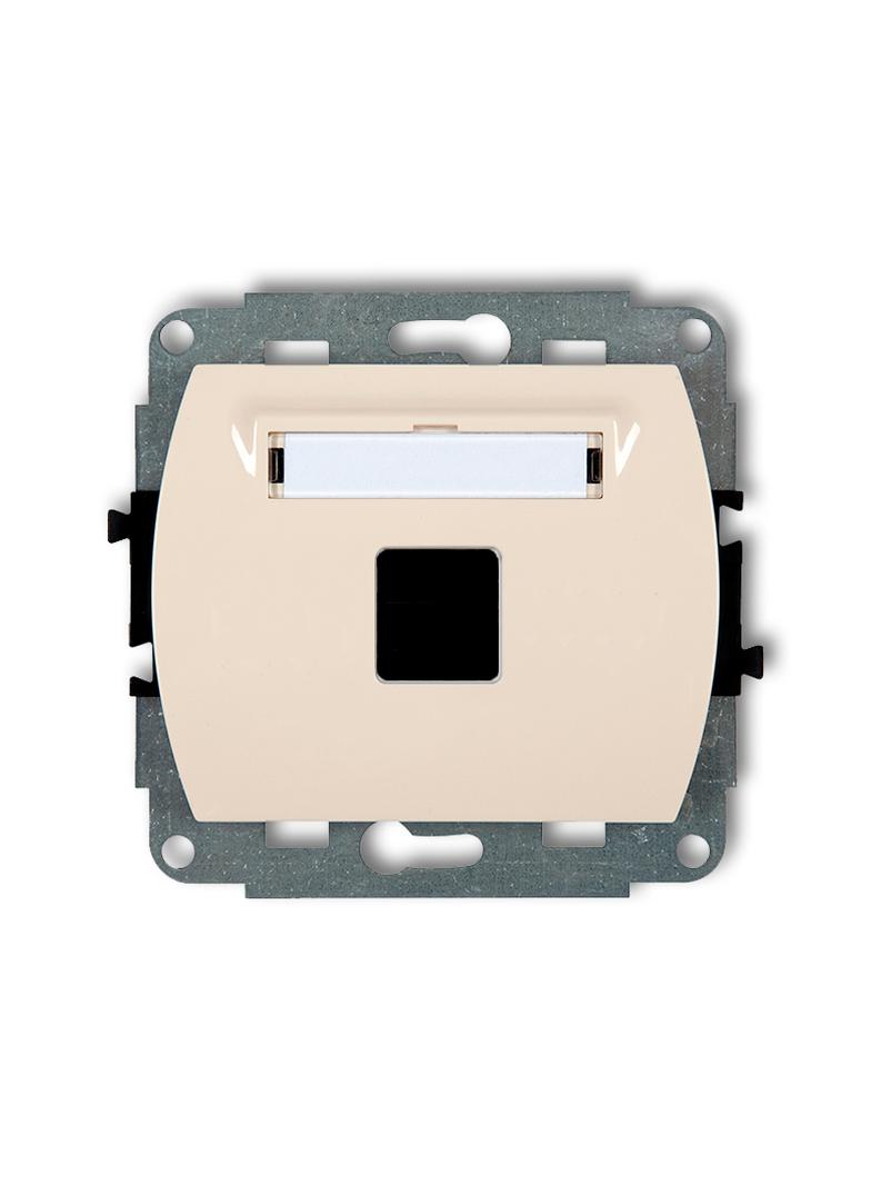 TREND Mechanizm gniazda multimedialnego pojedynczego bez modułu (standard Keystone) beżowy