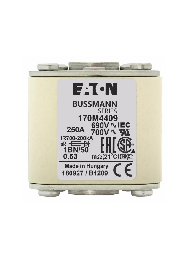 FUSE 250A 690V 1BN/50 AR UC Wkładka szybka 250A AC 690V rozmiar 1 53x69x51 mm aR IEC UL w 170M4409 E