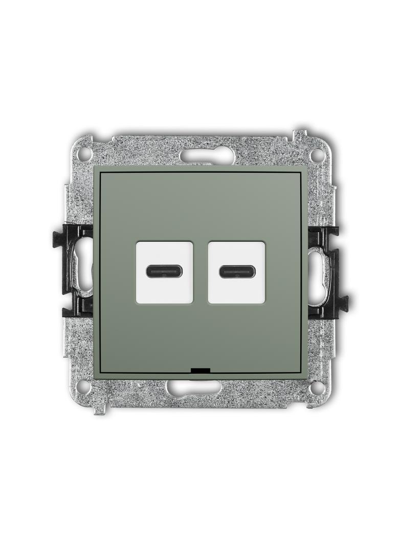 ICON Mechanizm ładowarki USB podwójnej 2xUSB C, 20W max., bez pola opisowego szałwiowy