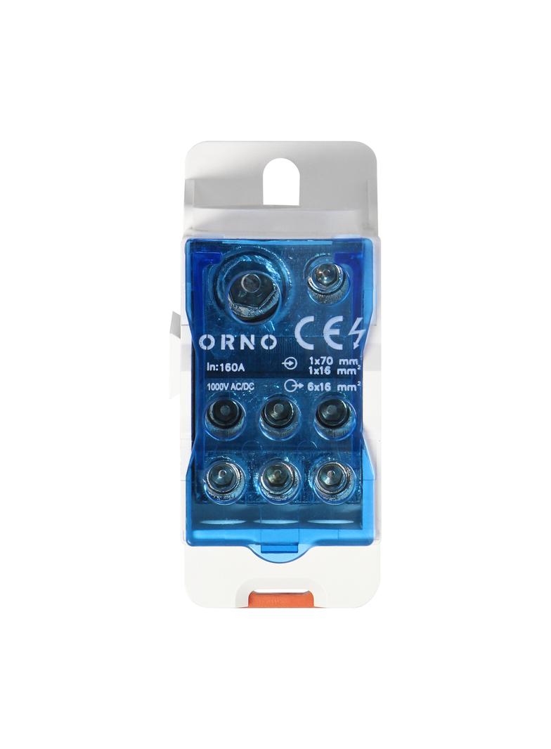 Blok rozdzielczy 160A, zacisk wejściowy 1x16 i 1x70mm2, zaciski wyjściowe 6x16mm2,wygodne mocowanie