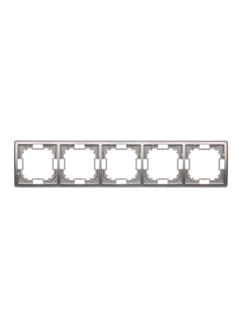 Simon Basic Standard Ramka 5-krotna – uniwersalna poziom i pion stal inox BMR5/21 KONTAKT