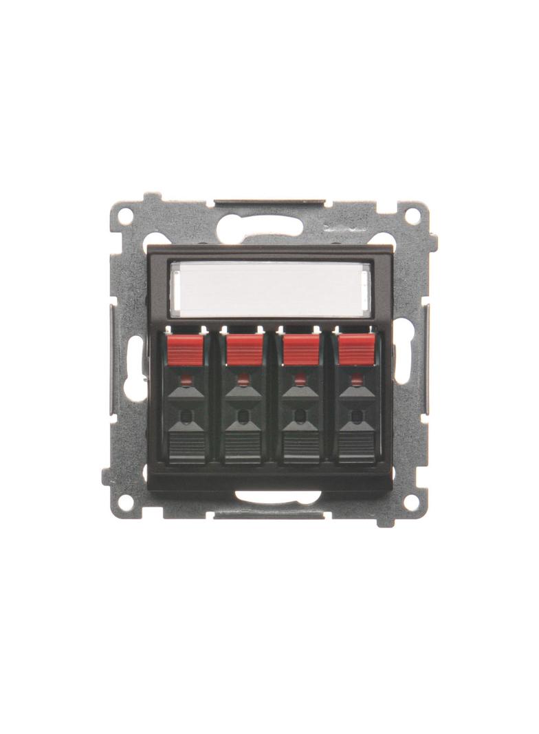 Simon 54 Gniazdo głośnikowe 4-krotne Przekrój przewodów dla wejścia i wyjścia 25 mm2 brąz mat