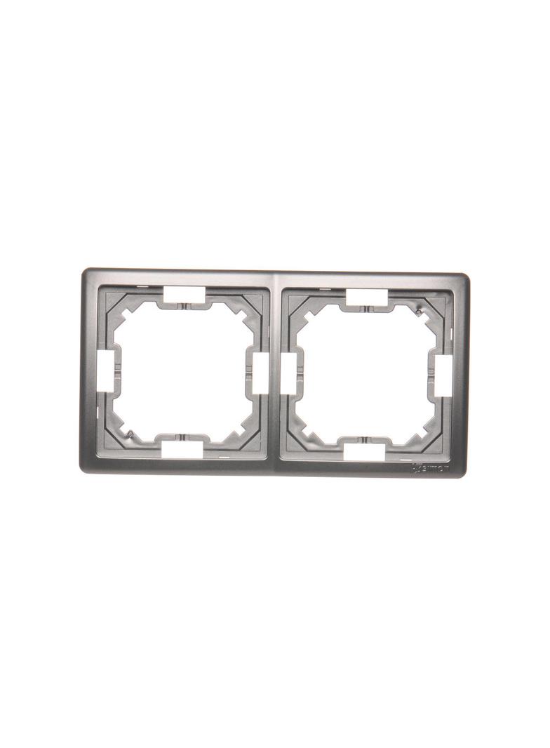 Simon Basic Standard Ramka 2-krotna – uniwersalna poziom i pion stal inox BMR2/21 KONTAKT