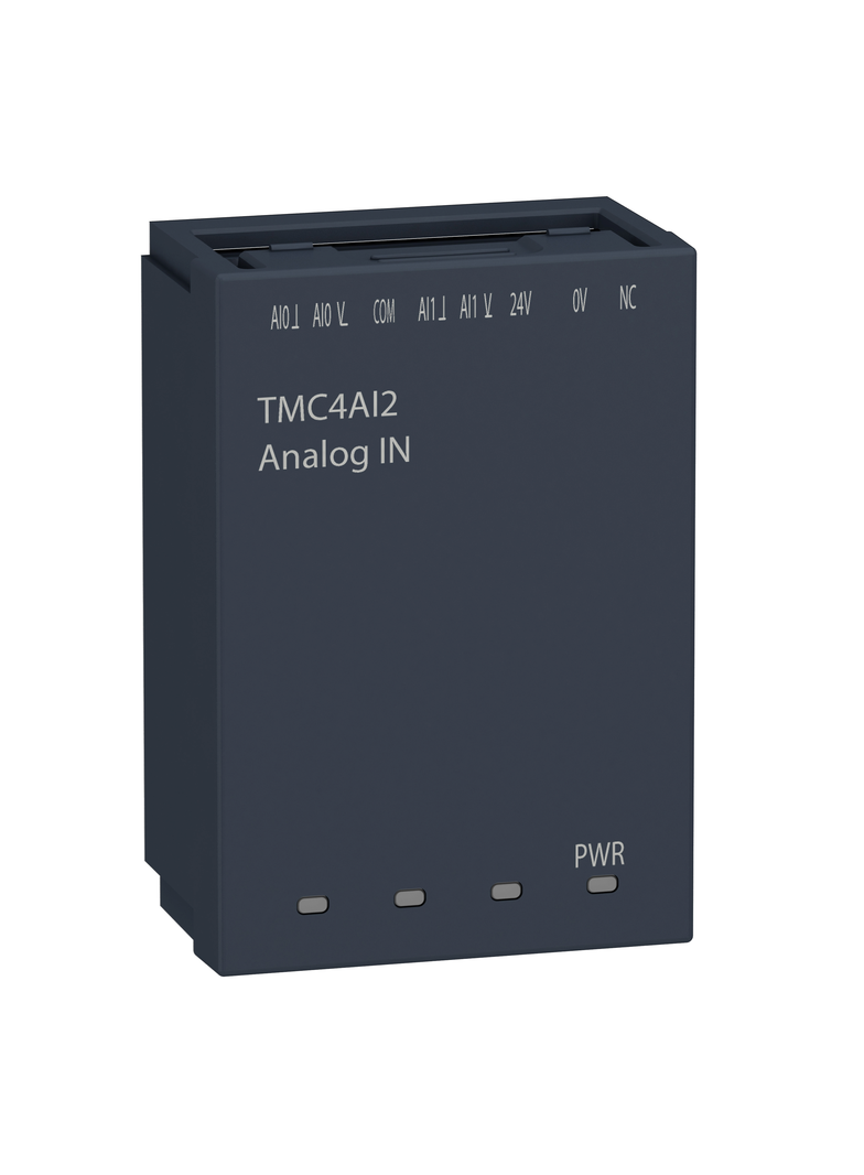 Modicon M241, kaseta we/wy, 2 wejścia analogowe prądowe/napięciowe, zaciski śrubowe