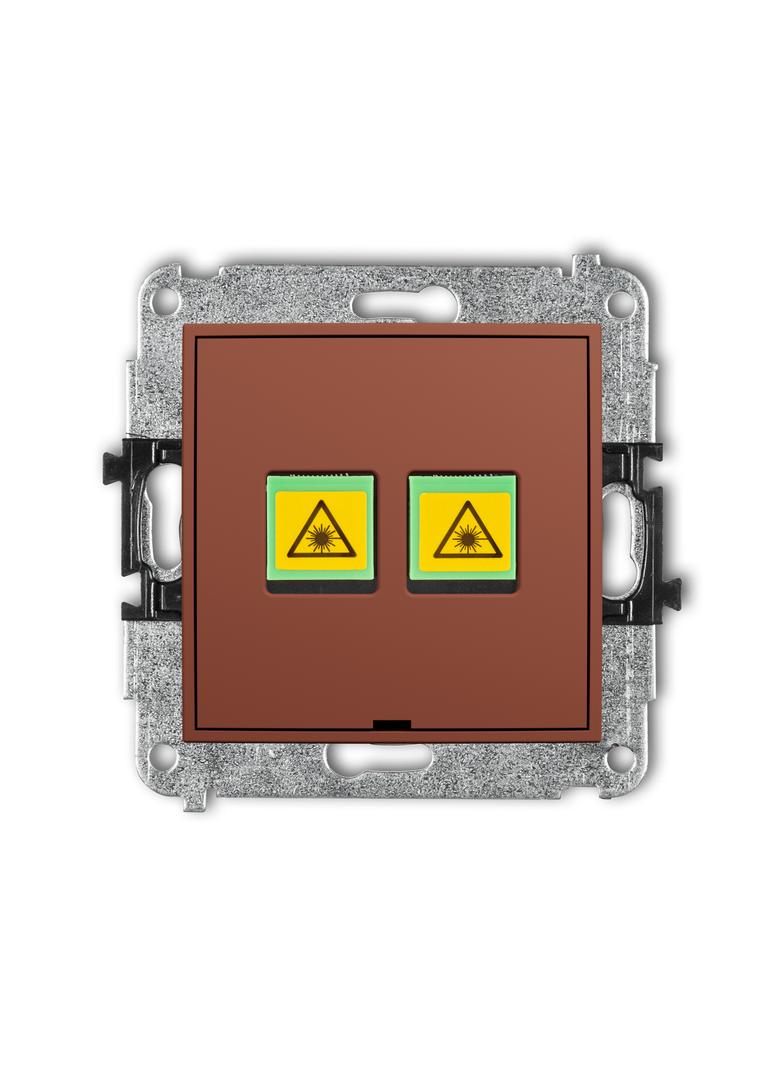 ICON Mechanizm gniazda światłowodowego/optycznego podwójnego, bez pola opisowego terakota