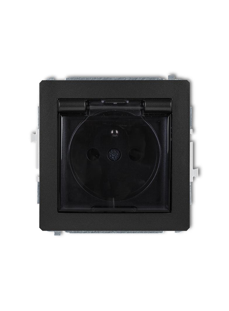 DECO Mechanizm gniazda bryzgoszczelnego z uziemieniem 2P+Z (klapka dymna, przesłony torów prą