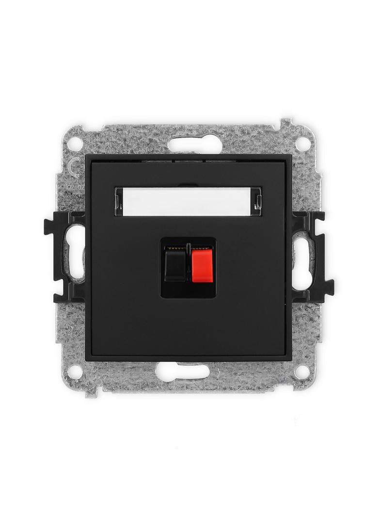 MINI Mechanizm gniazda głośnikowego pojedynczego czarny mat