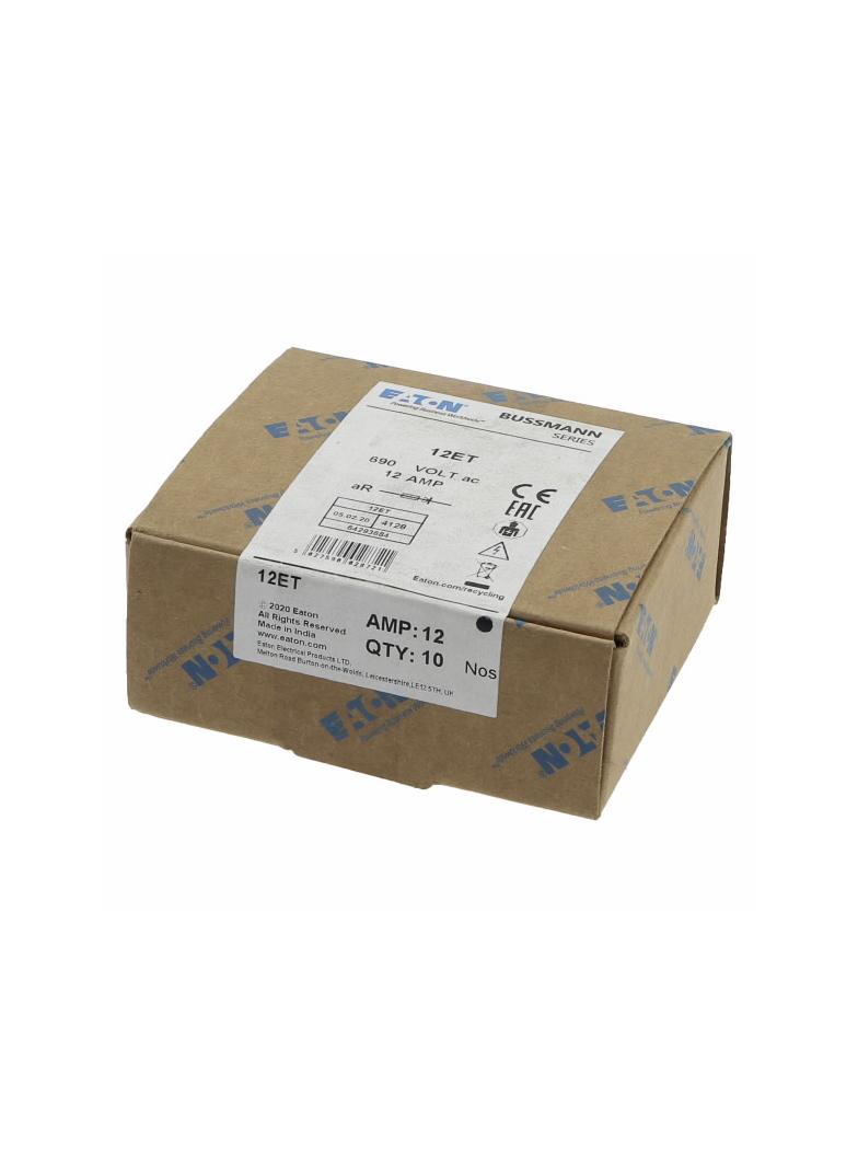 12A 690V SEMI CONDUCTOR FUSE (10) Wkładka szybka 12A AC 690V DC 500V BS88 19x77 mm aR BS 12ET EATON