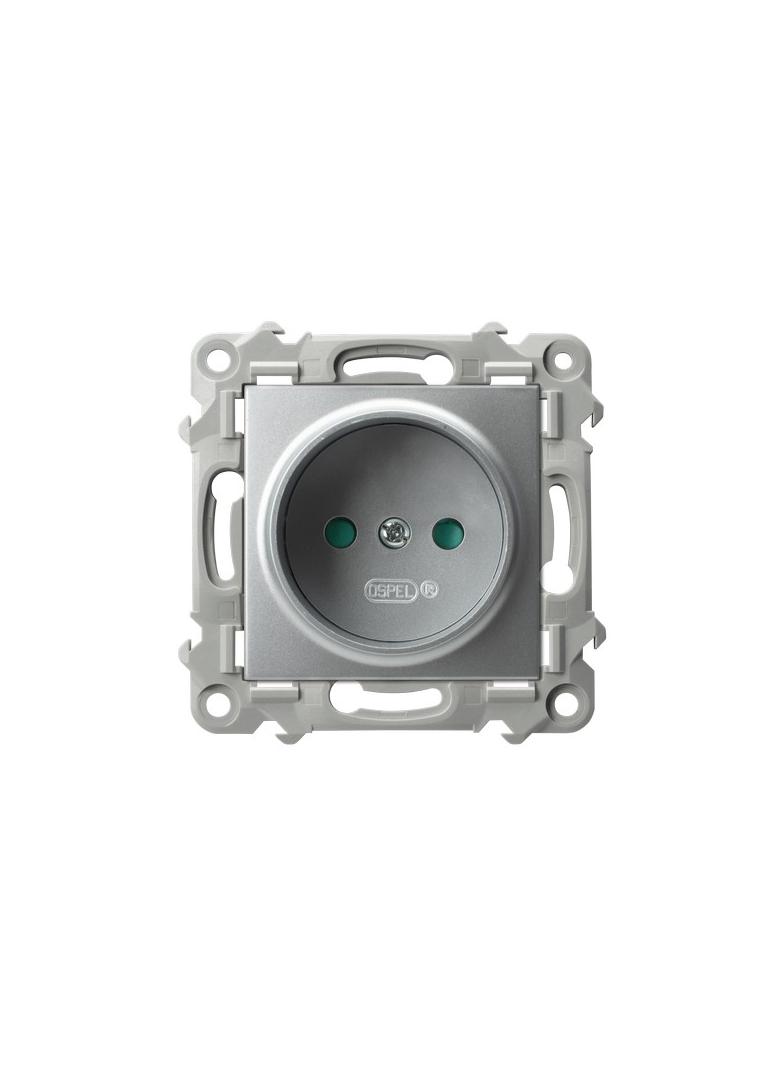 SZAFIR Gniazdo pojedyncze z przesłonami torów prądowych - kolor srebro