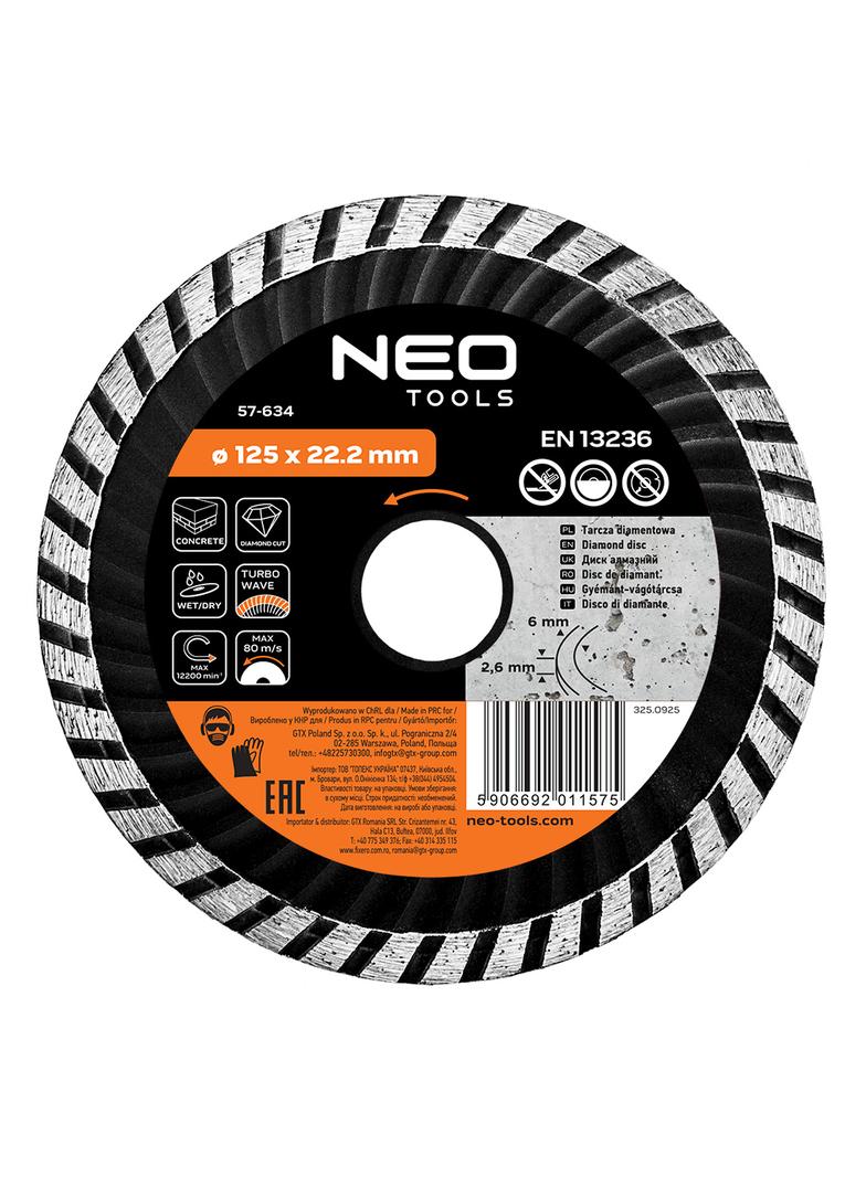 Tarcza diamentowa 125 x 22.2 mm, turbo wave