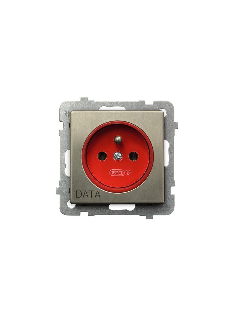 SONATA Gniazdo pojedyncze z uziemieniem DATA - kolor nowe srebro