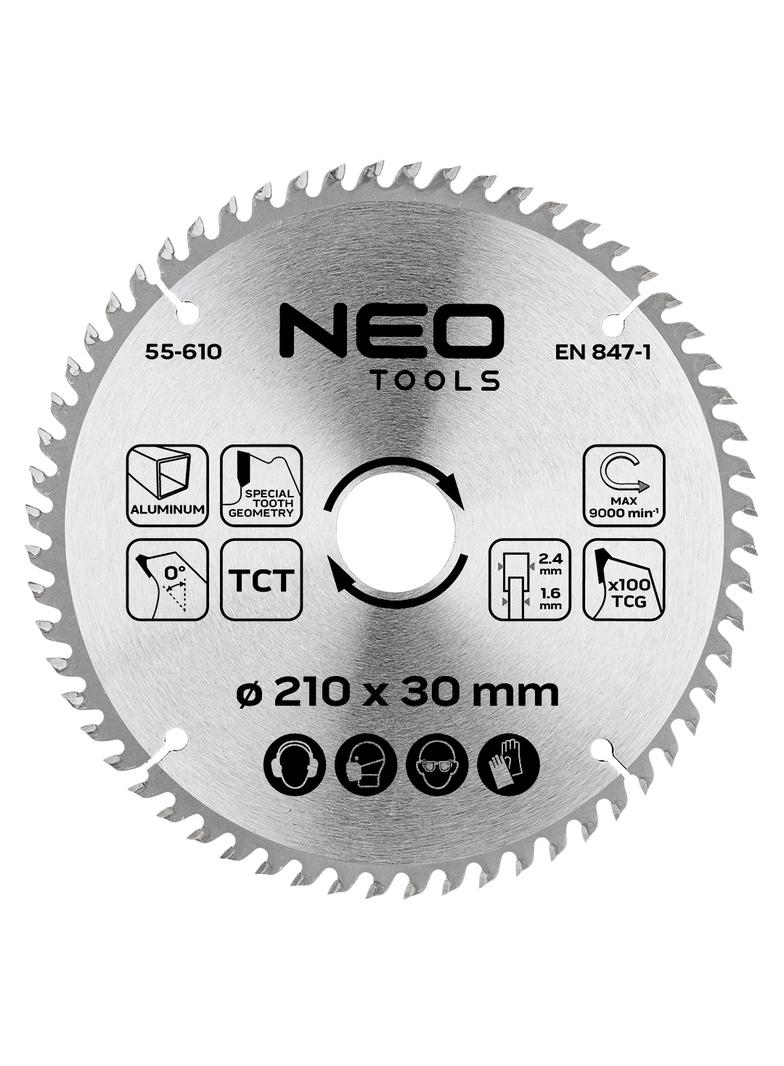 Tarcza do pilarki, widiowa, 210 x 30 mm, 100 zębów, do aluminium