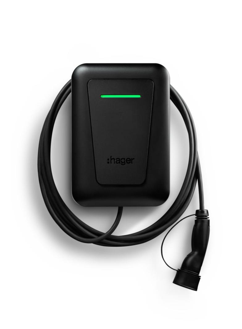 EVCS witty one 1x11kW 3f z kablem 6,5m T2 RFID Bluetooth XVR111C HAGER