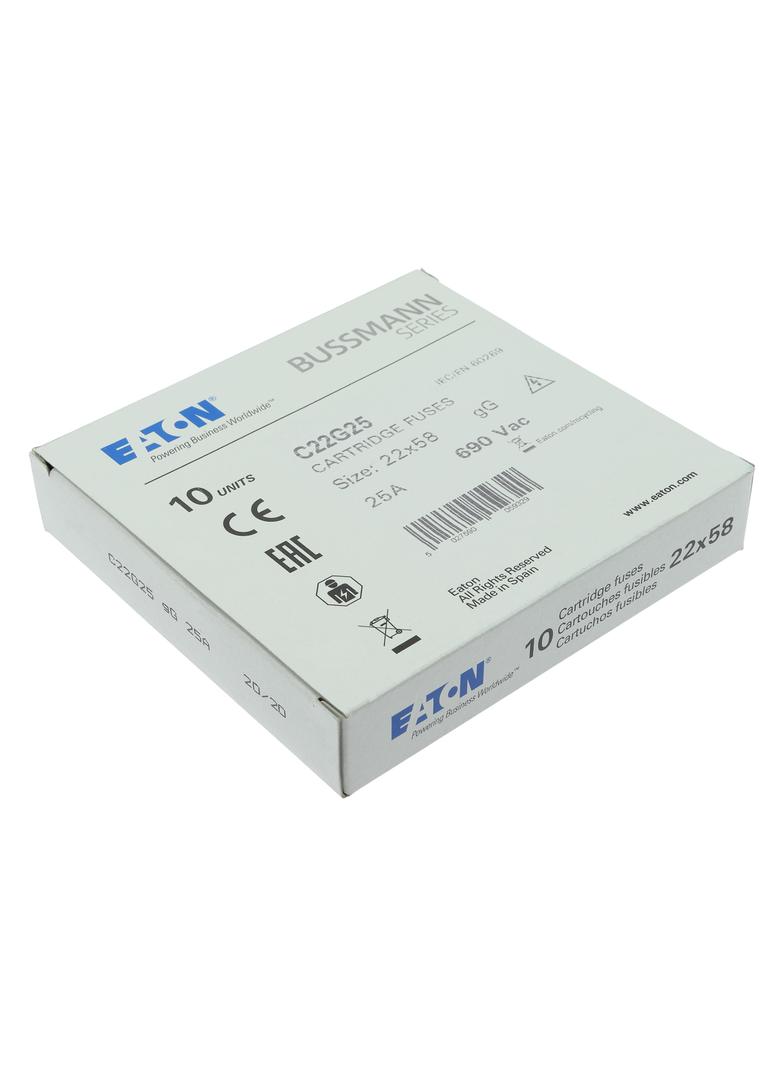 CYLINDRICAL FUSE 22 x 58 25A GG 690V AC Wkładka cylindryczna 22 x 58mm 25A GG 690V AC C22G25 EATON