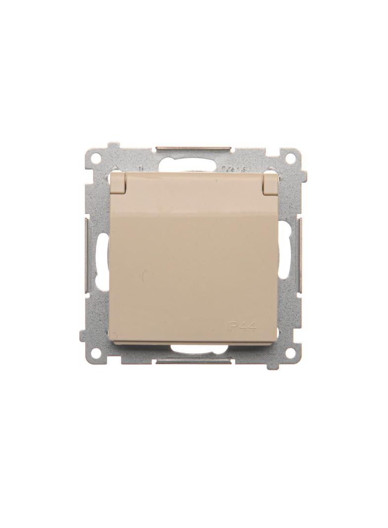 Simon 54 Gniazdo IP44 bez uszczelki 16A z. śrub. kremowy *Wymagana uszczelka ramki