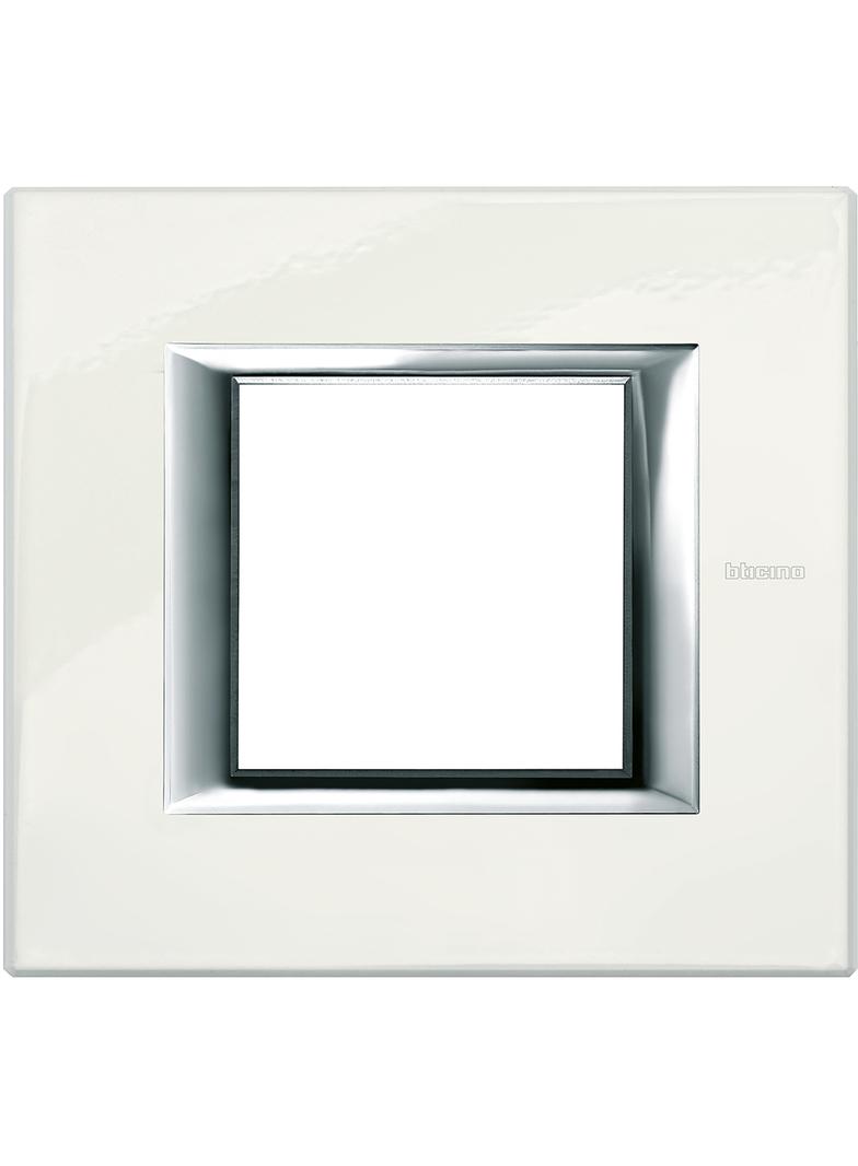 AXOLUTE - RAMKA PROSTOKĄTNA POZIOMA 2 MODUŁY WHITE LIMOGES, Bticino