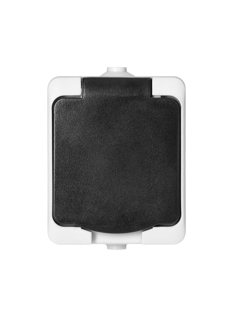 Gniazdo pojedyńcze 2P+Z AQUATIC MINI IP54, 10A, 230V AC, biało-czarne OR-OE-7305/WB ORNO
