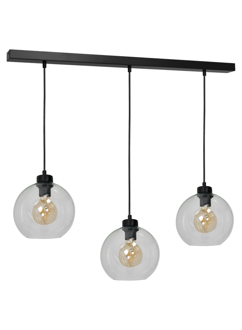 Milagro lampa wisząca Sofia Clear 3xE27 czarna MLP6579