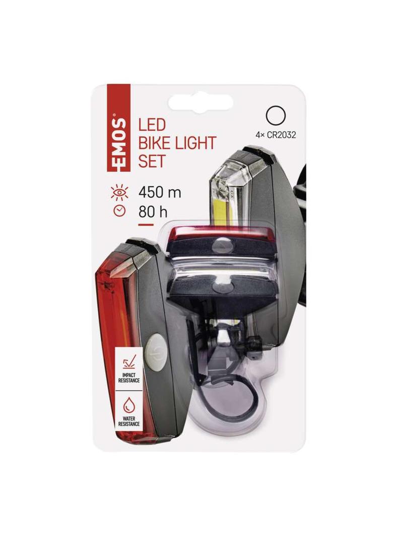 Lampa rowerowa LED COB, komplet przód + tył, 22 lm 2× CR2033 P3922 EMOS