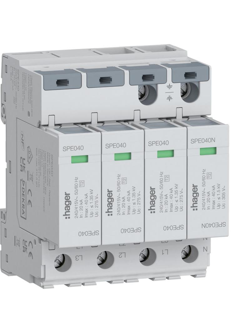 SPD Ogranicznik przepięć T2 4P 3+1 sieć TN-S/TT In=20kA Up?1,35kV