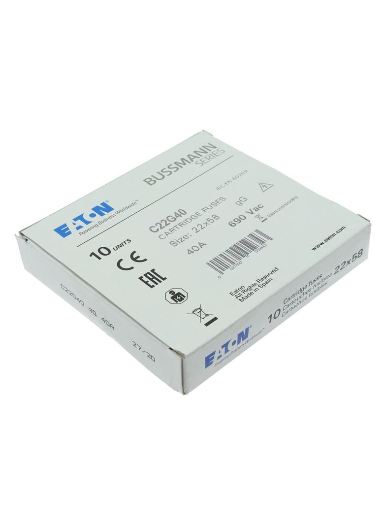 CYLINDRICAL FUSE 22 x 58 40A GG 690V AC Wkładka cylindryczna 22 x 58mm 40A GG 690V AC C22G40 EATON