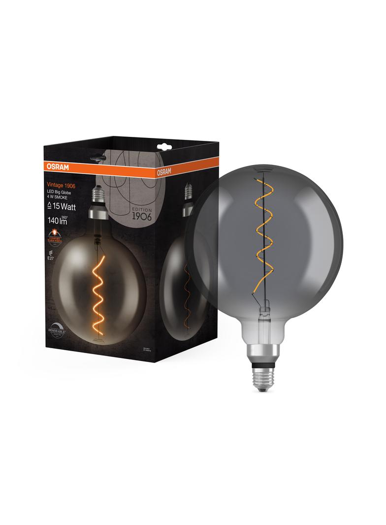 Lampa LED Vintage 1906 dim CL GLOBE200 Filament szkło przezroczyste SMOKE 12 dim 5W 818 E27