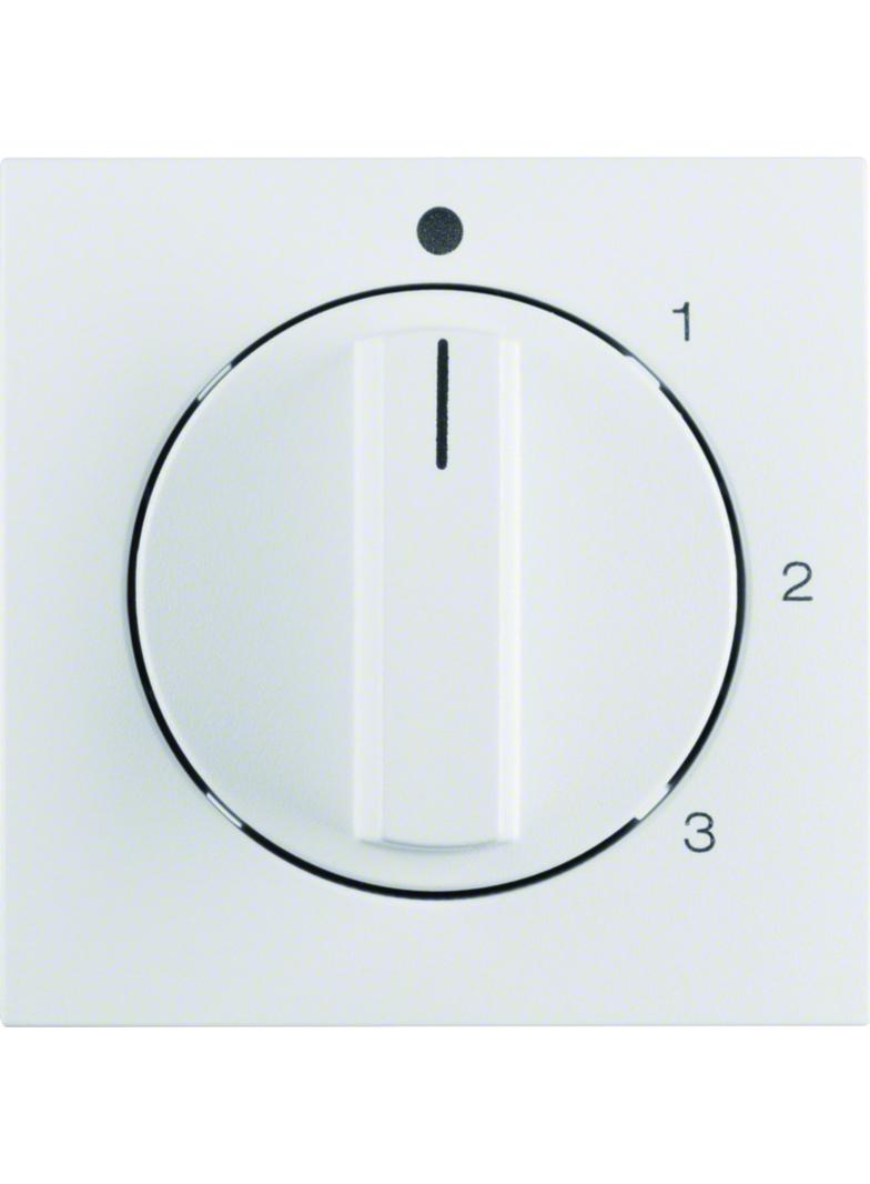 S.1/B.3/B.7 Płytka czołowa z pokrętłem do łącznika 3-poz. z pozycją  0  biały