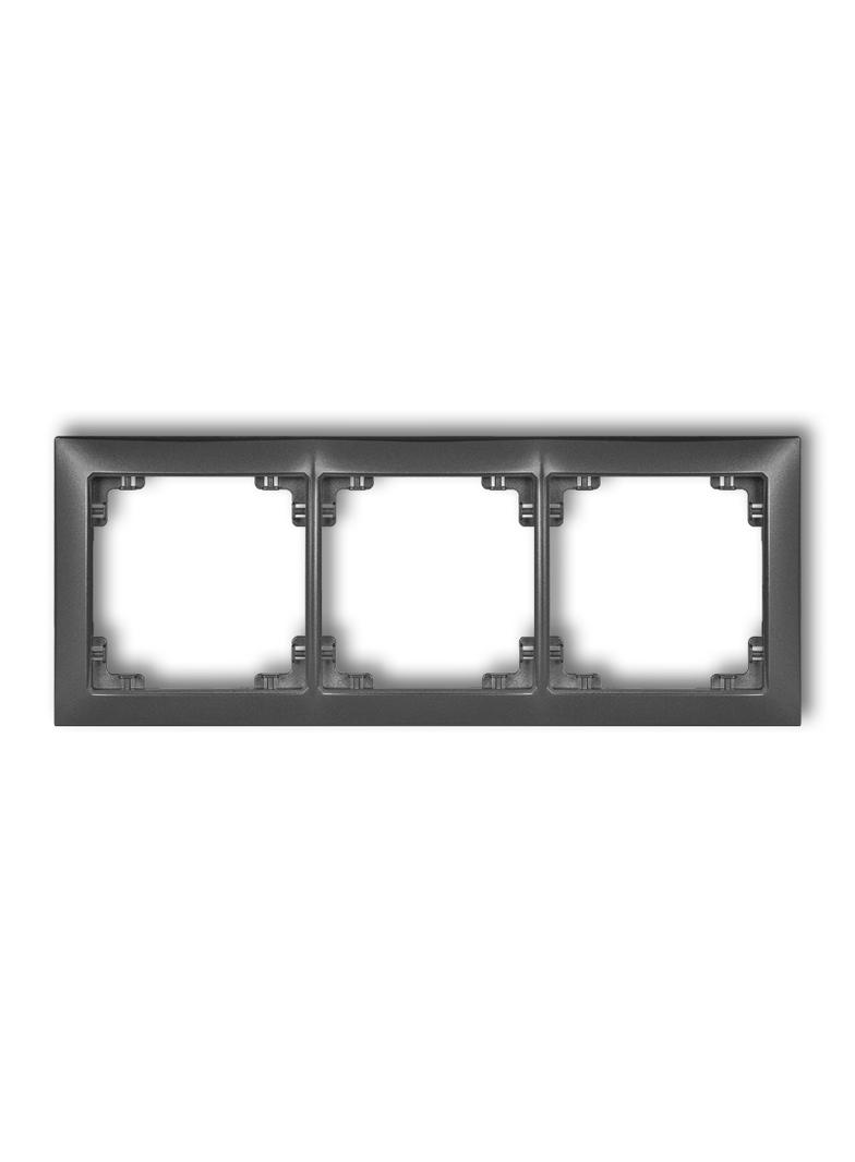 DECO Ramka uniwersalna potrójna z tworzywa DECO Soft grafitowa