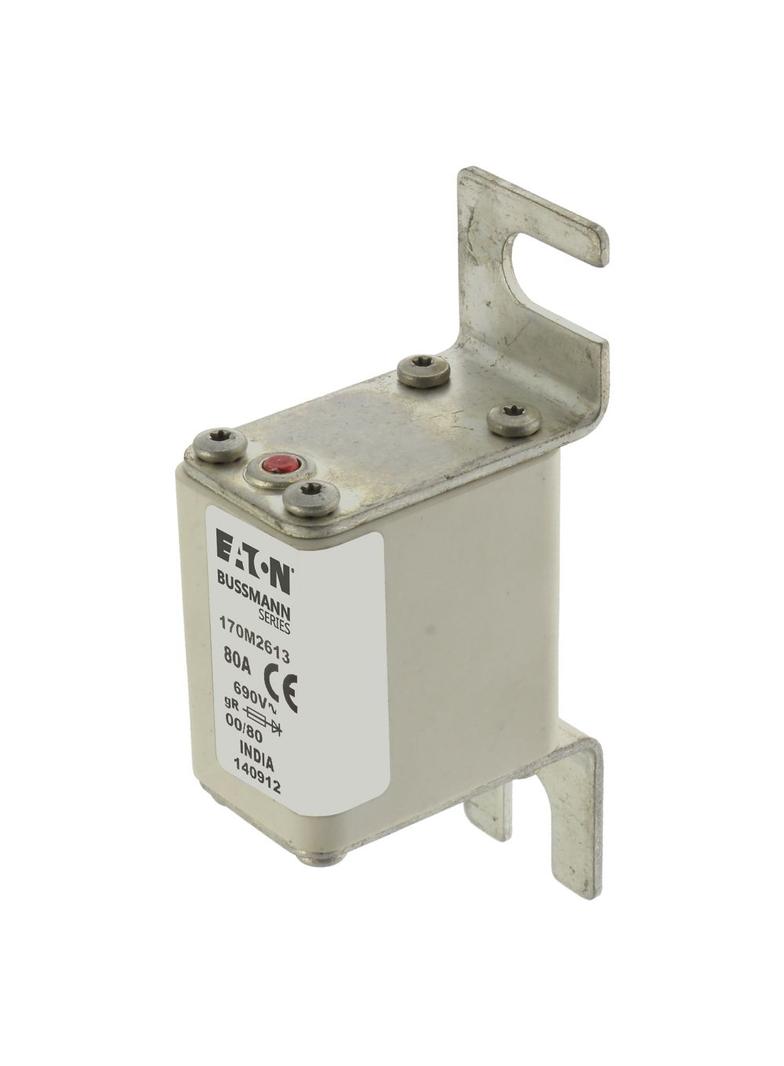 80A 690V IEC gR 00/80 SQ. BODY IND. FUSE Wkładka szybka 80A AC 690V DIN 00 30x51x100 mm g 170M2613 E