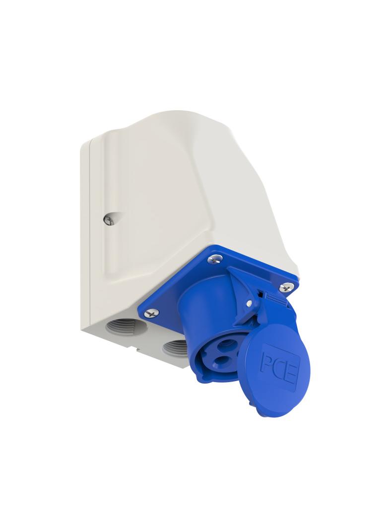 GNIAZDO KOMBI Z ROZŁĄCZNIKIEM 0-1  Wej: M25, wył. 16A Wyj: 16/3 230V  IP44