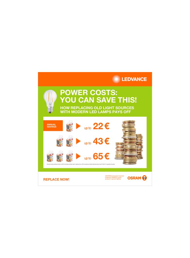 Lampa LED Classic A100 energooszczędna szkło przezroczyste 7,2W 830 E27 OSRAM