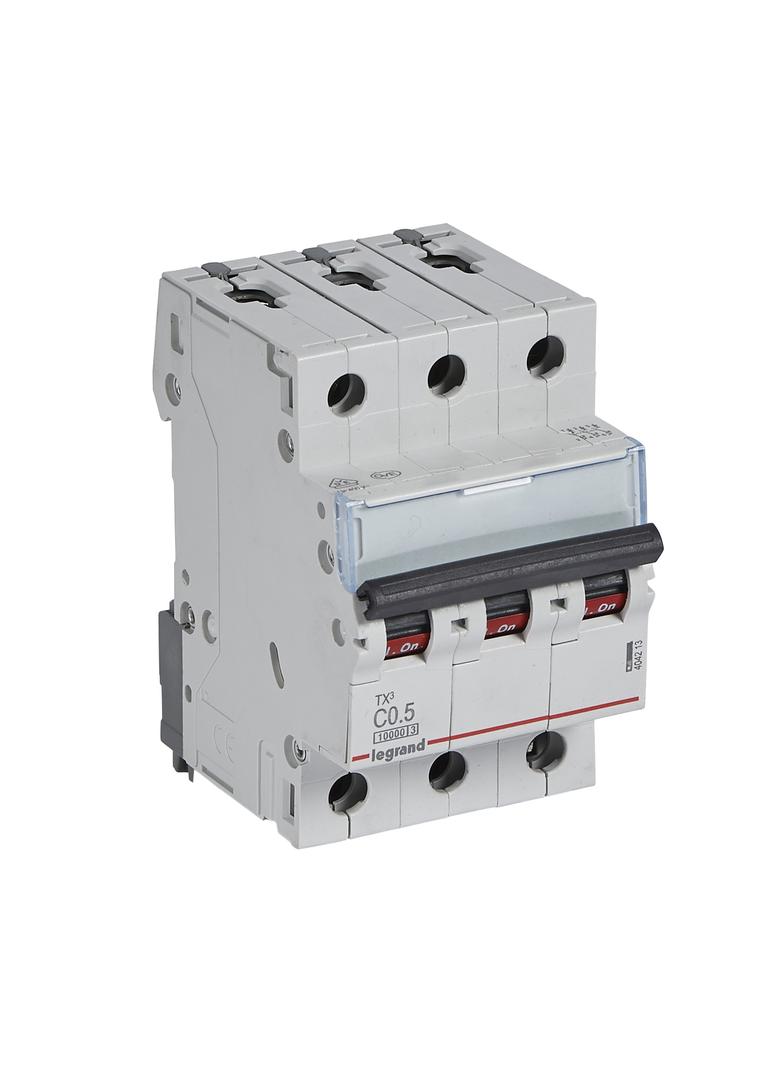 Wyłącznik Nadprądowy S 313 3P C0,5A 10000A TX3  404213 LEGRAND
