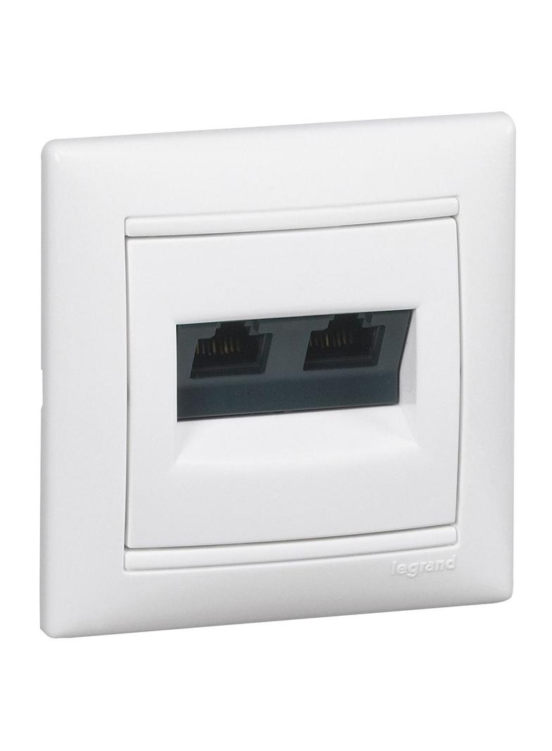 VALENA GNIAZDO 2XRJ45 KAT 5E UTP BIAŁY, Legrand