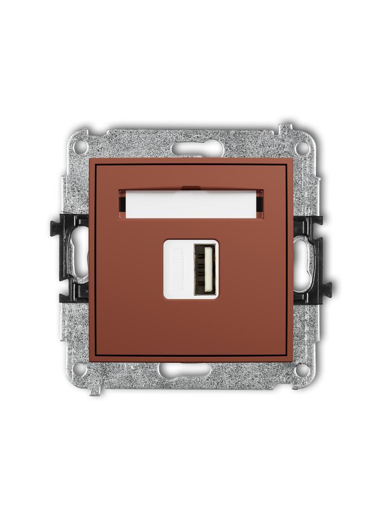 MINI Ładowarka USB pojedyncza USB A, 5W max., 5V, 1A terakota 63MCUSB-1 KARLIK