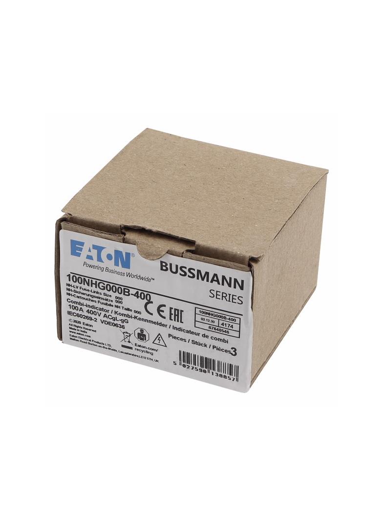NH FUSE 100A 400V GG/GL SIZE 000 Wkładka NH000 100A 400V GL/GG podwójny wskaźnik 100NHG000B-400 EATO