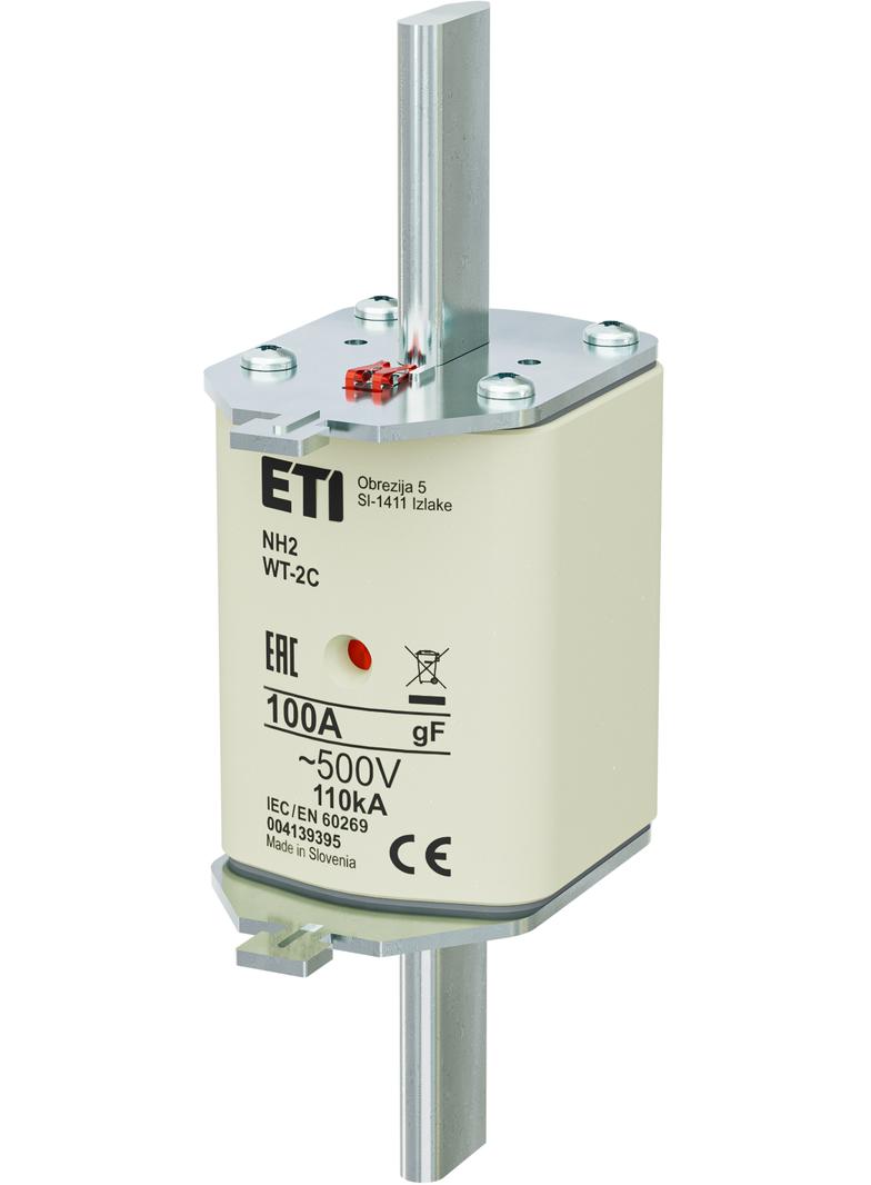 Wkładka topikowa przemysłowa - szybka NH2/WT-2C gF 100A/500V