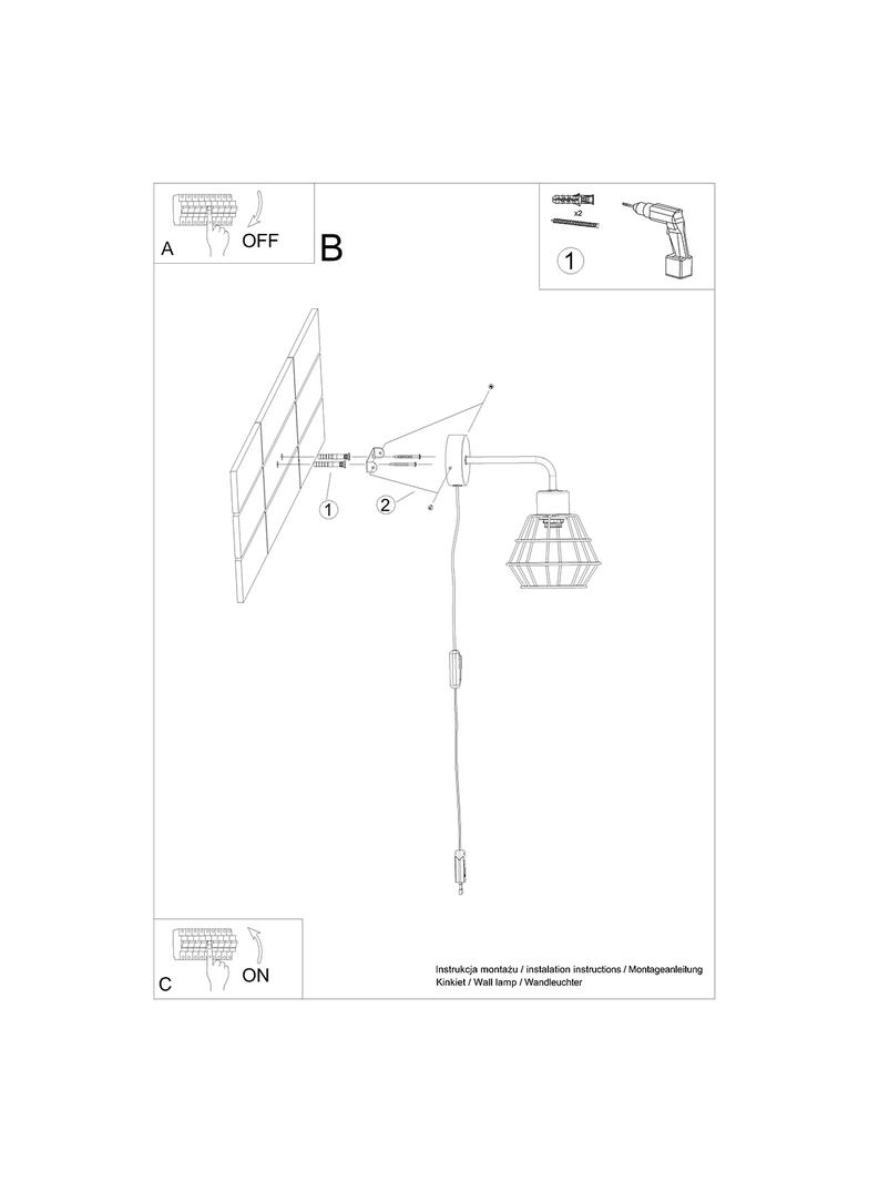 Sollux Kinkiet SUBA czarny SL.1164