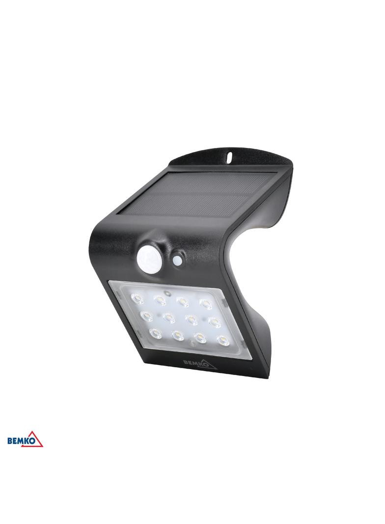 NAŚWIETLACZ LAMPA SOLARNA LED TRINGO 1,5W 220lm 4000K IP65 CZARNY Czujnik ruchu PIR BEMKO