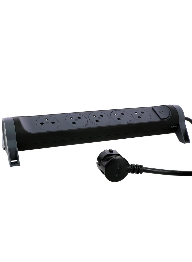 PRZEDŁUŻACZ PREMIUM, OBROTOWY, 5X2P+Z, Z PRZEWODEM 1.5 METRA 3X1.0 MM2 - CZARNY/GRAFITOWY, Legrand