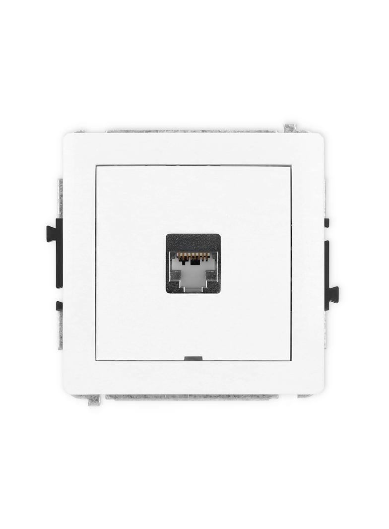 DECO Mechanizm gniazda komputerowego pojedynczego 1xRJ45, kat. 5e, ekranowany, 8-stykowy, bez pola o