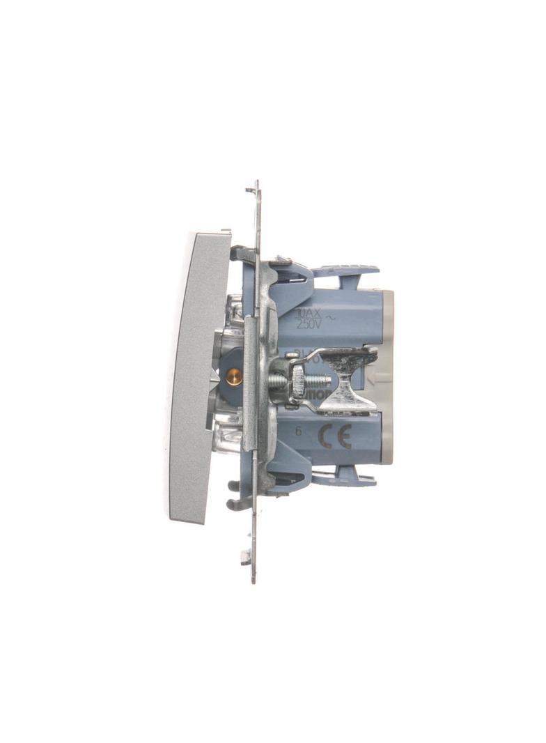Simon 54 Łącznik schodowy 10A 250V szybkozłączka srebrny mat DW6.01/43 KONTAKT