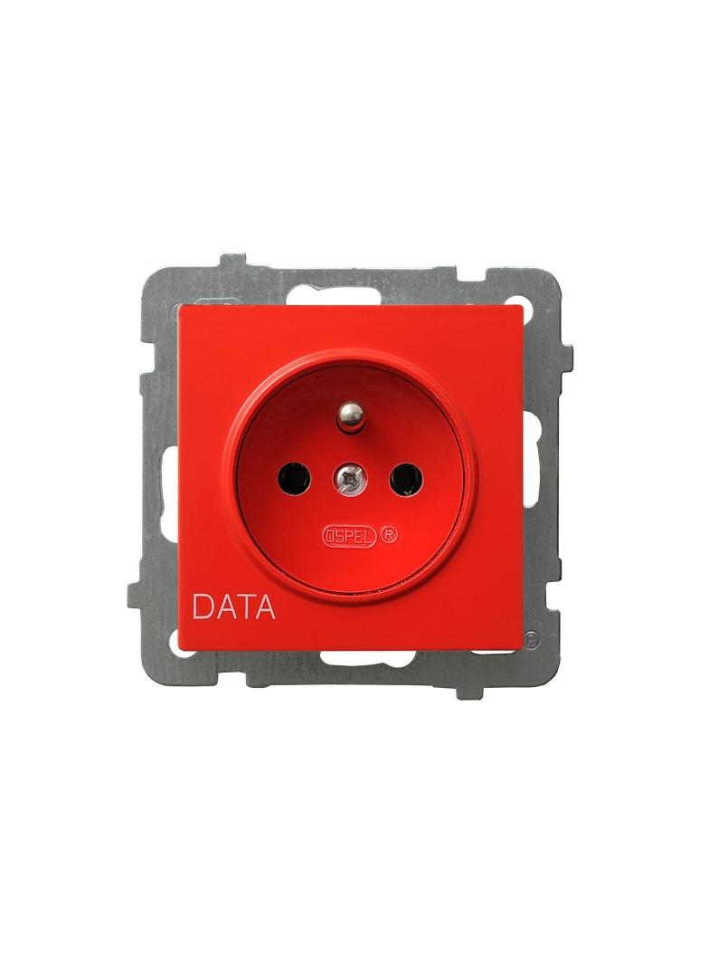 AS Gniazdo pojedyncze z uziemieniem DATA - kolor biały