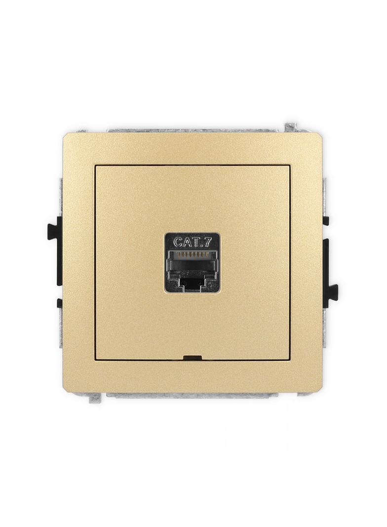 DECO Mechanizm gniazda komputerowego pojedynczego 1xRJ45, kat. 7, ekranowany, 8-stykowy, bez pola op