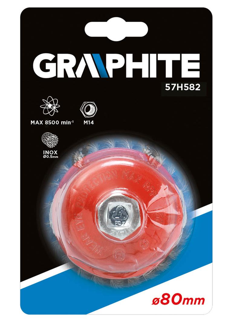 Szczotka druciana doczołowa 80 mm x M14, INOX