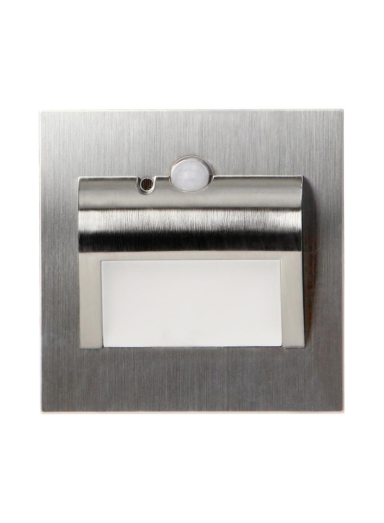 DRACO LED NEW 1,5W oprawa schodowa podtynkowa 12VDC 30lm 4000K satyna czujnik ruchu i zmierzch AD-OS