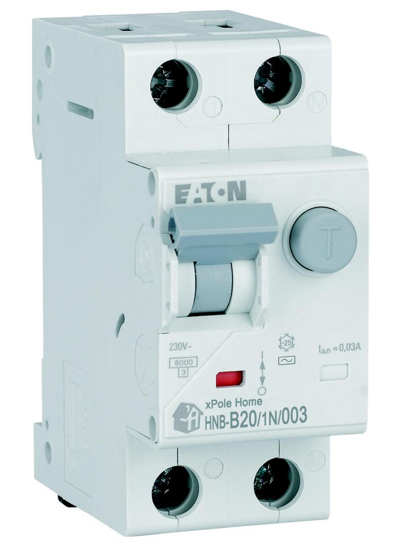 HNB-B20/1N/003 Wyłącznik różnicowonadprądowy 6kA B20A 1P+N 30mA typ AC 195122 EATON