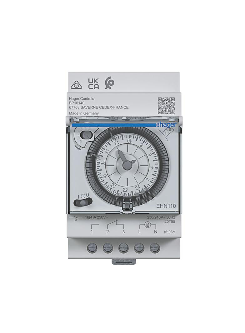 Zegar analogowy dobowy bez rezerwy chodu 230V 1NO/NC 16A EHN110 HAGER