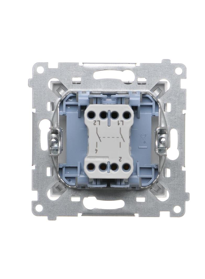 Simon 54 Łącznik dwubiegunowy 10A szybkozłączka srebrny mat